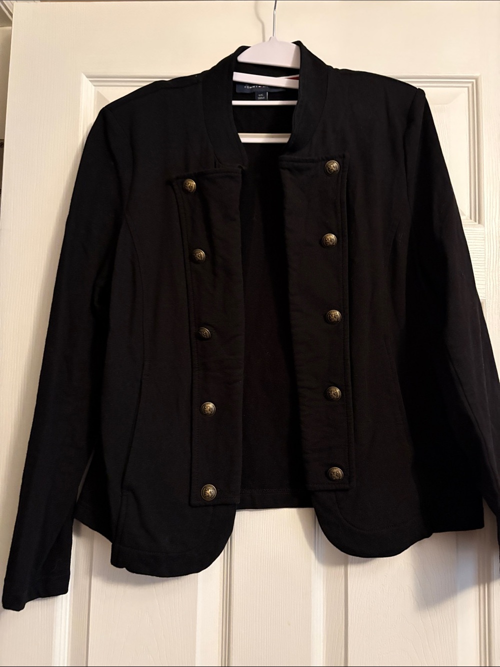 Tommy Hilfiger Black Military-Detail Women's Jacket